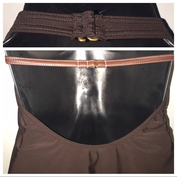 VICTORIA’S SECRET brown 1-piece w/leather piping - Picture 7 of 8